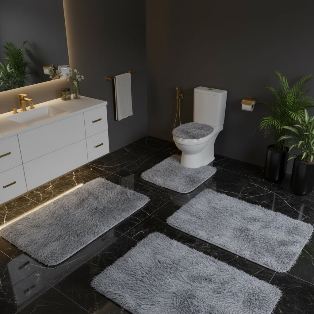 Set of 4 soft bath mats