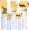 An elegant and luxurious 30-piece stainless steel cutlery set