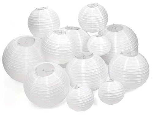 10 Lanterne di Carta Bianche