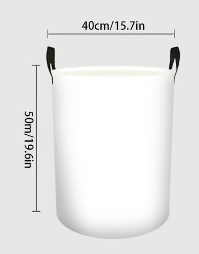 1 pc, Foldable laundry basket with black marble veins