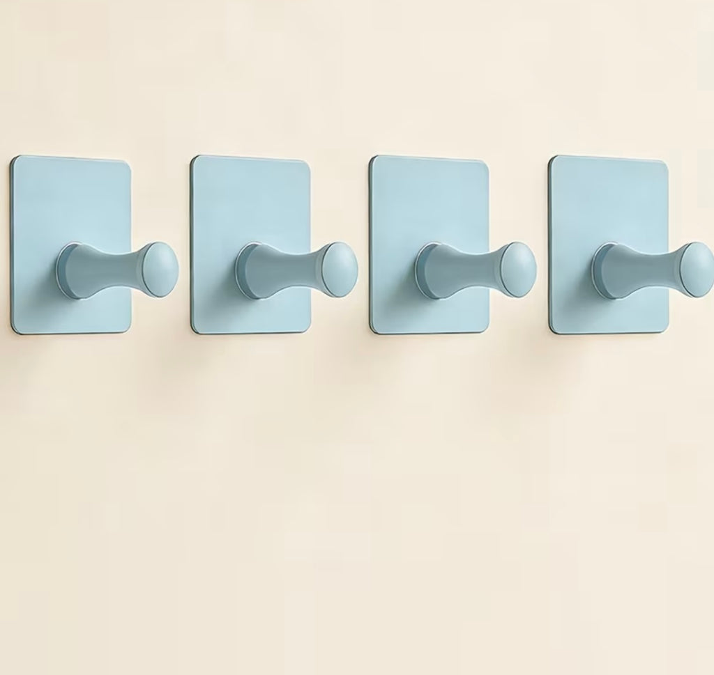 Set of 4 Amoichic hooks designed for use in bathrooms and kitchens
