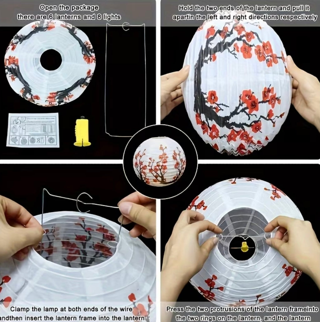 Set of 2 Sakura Flower Lanterns